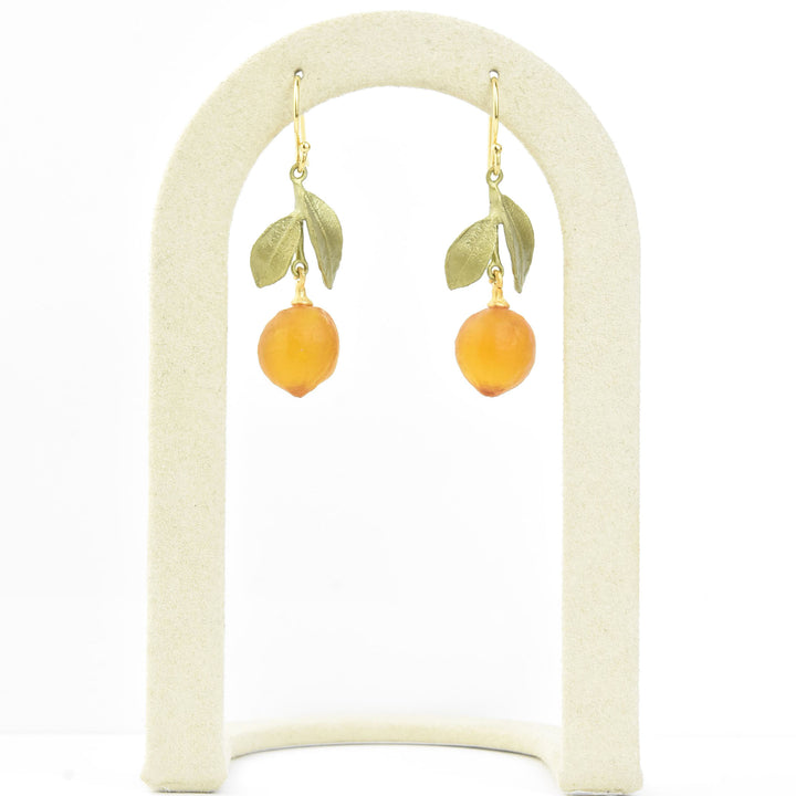 Glass Orange Earrings - Goldmakers Fine Jewelry