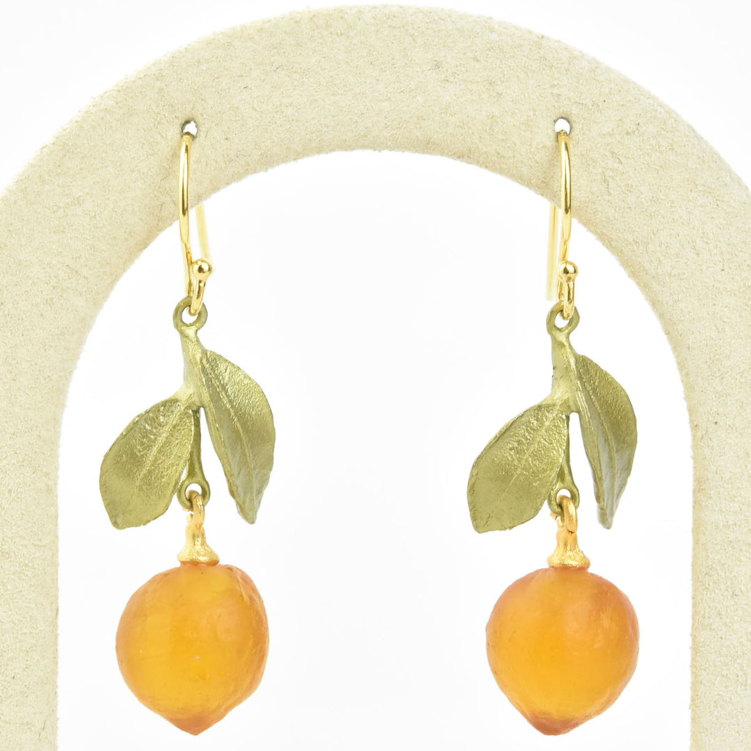 Glass Orange Earrings - Goldmakers Fine Jewelry