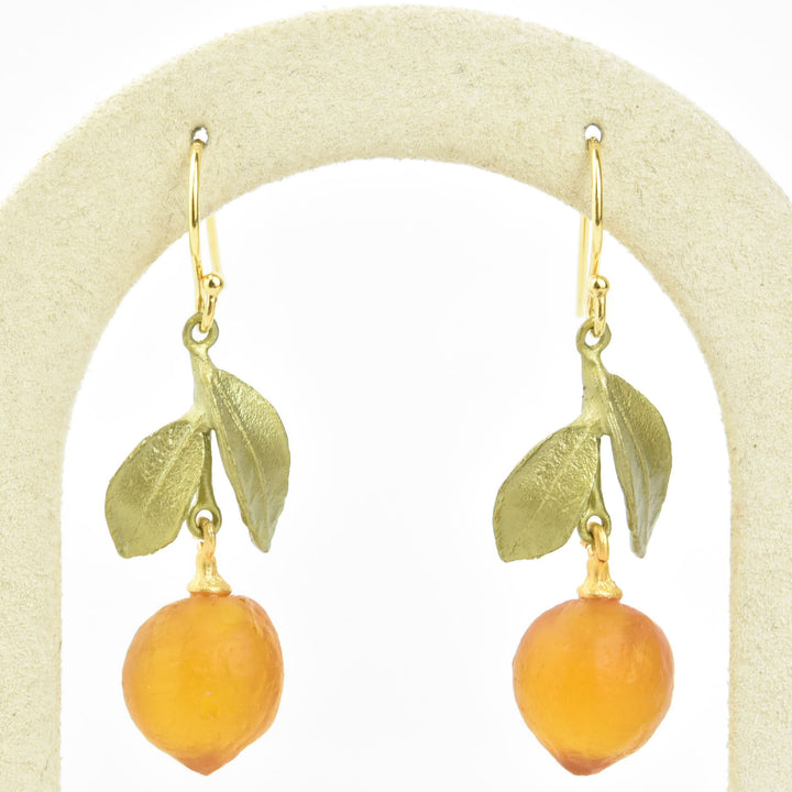 Glass Orange Earrings - Goldmakers Fine Jewelry