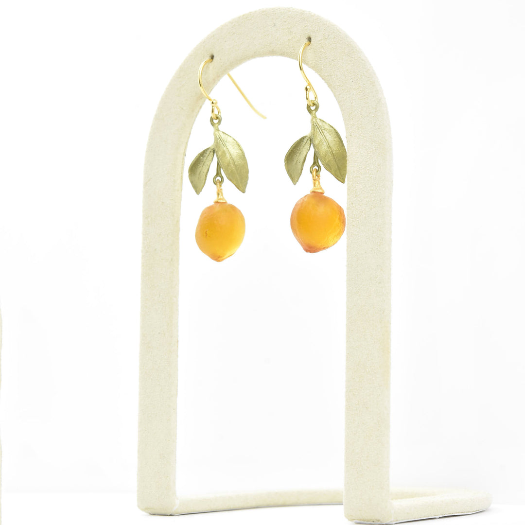 Glass Orange Earrings - Goldmakers Fine Jewelry