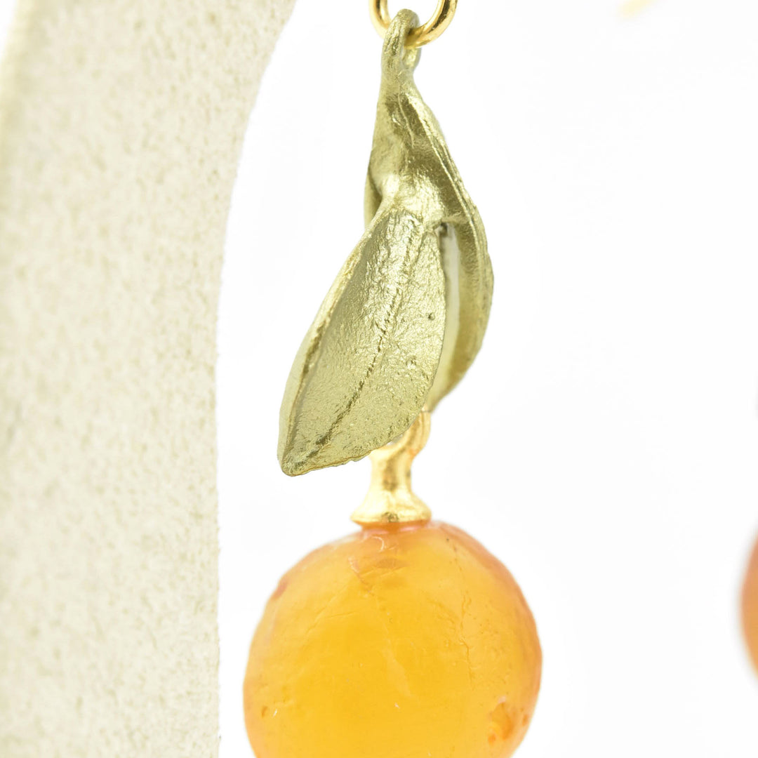 Glass Orange Earrings - Goldmakers Fine Jewelry