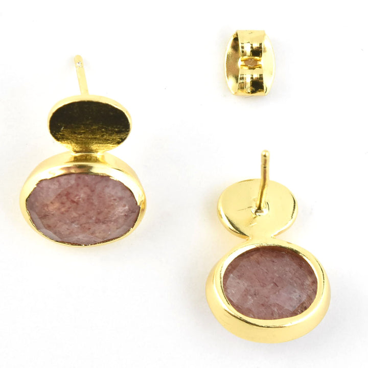 Oval Coin Stud Earrings