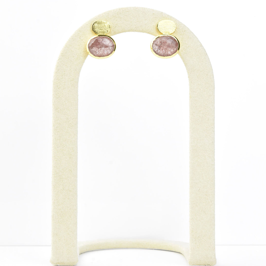Oval Coin Stud Earrings