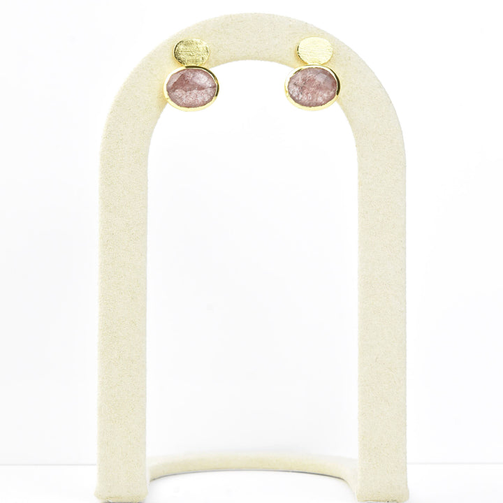 Oval Coin Stud Earrings