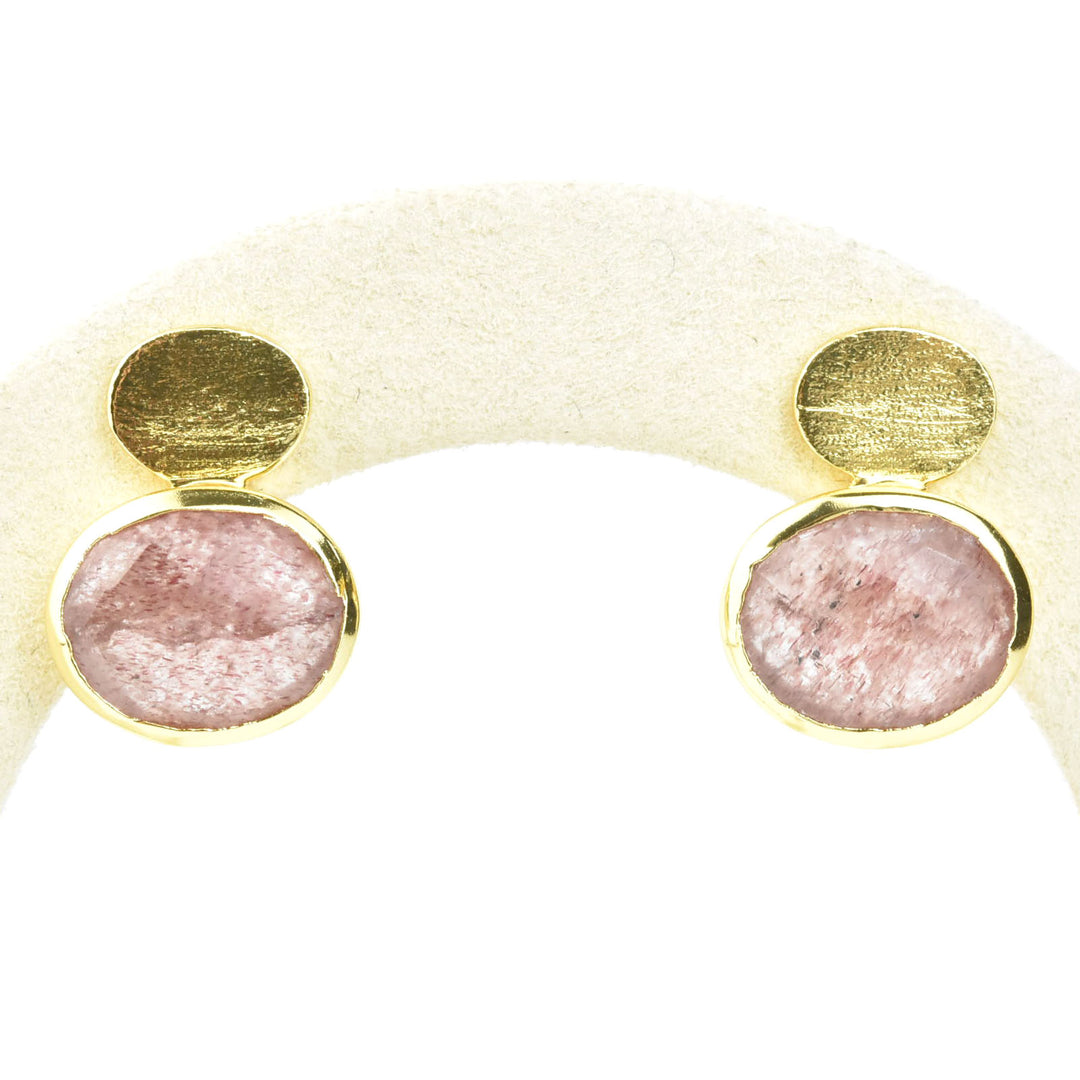 Oval Coin Stud Earrings