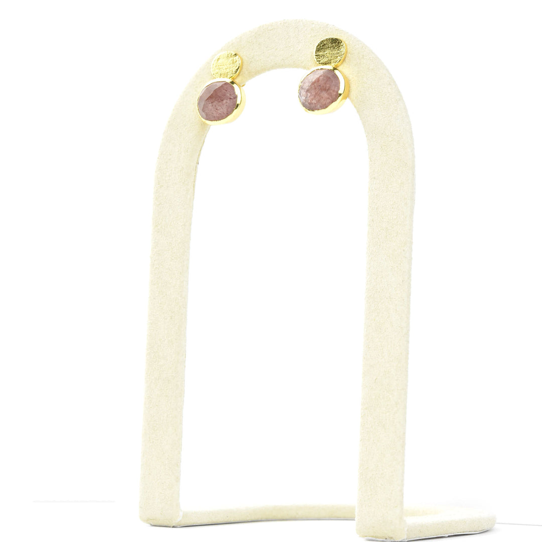 Oval Coin Stud Earrings