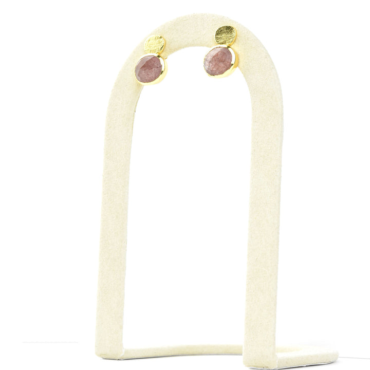 Oval Coin Stud Earrings