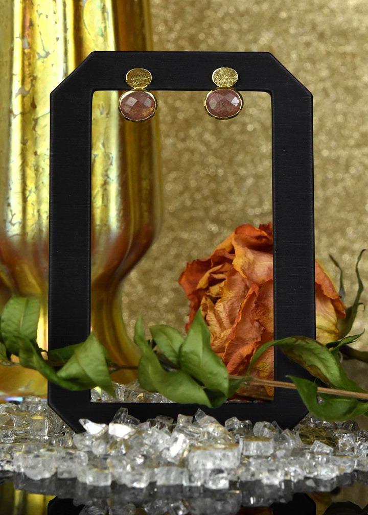 Oval Coin Stud Earrings