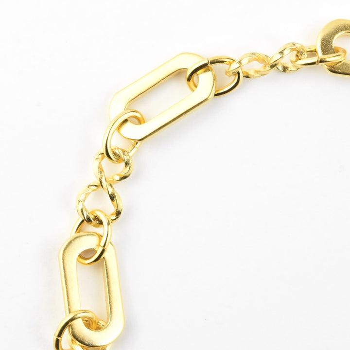 Gold Plated Oval & Figure 8 Link Bracelet