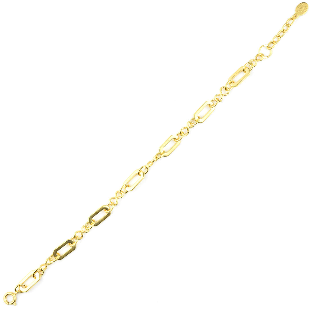 Gold Plated Oval & Figure 8 Link Bracelet