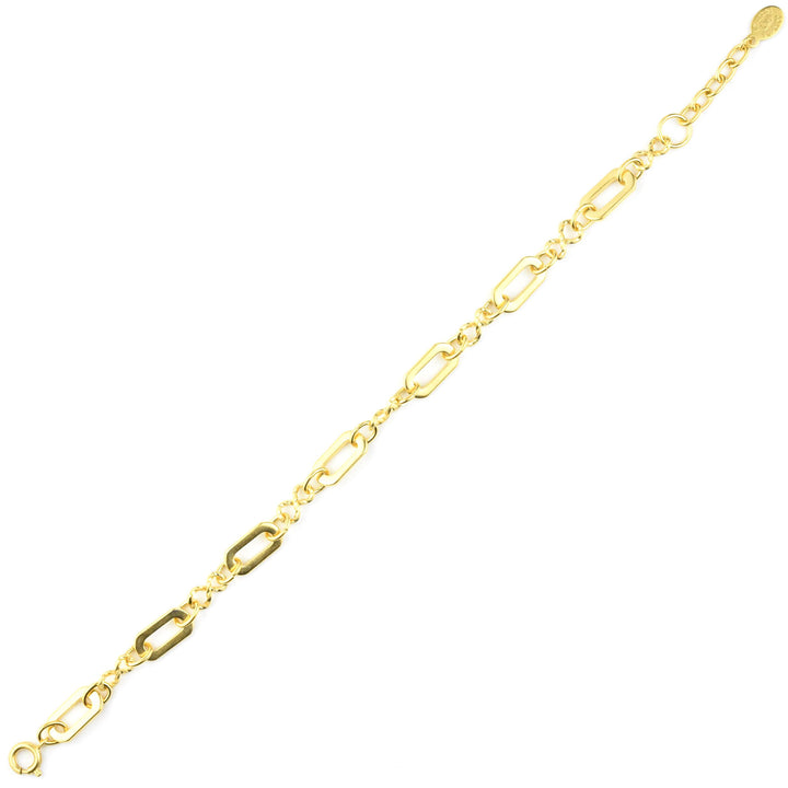 Gold Plated Oval & Figure 8 Link Bracelet