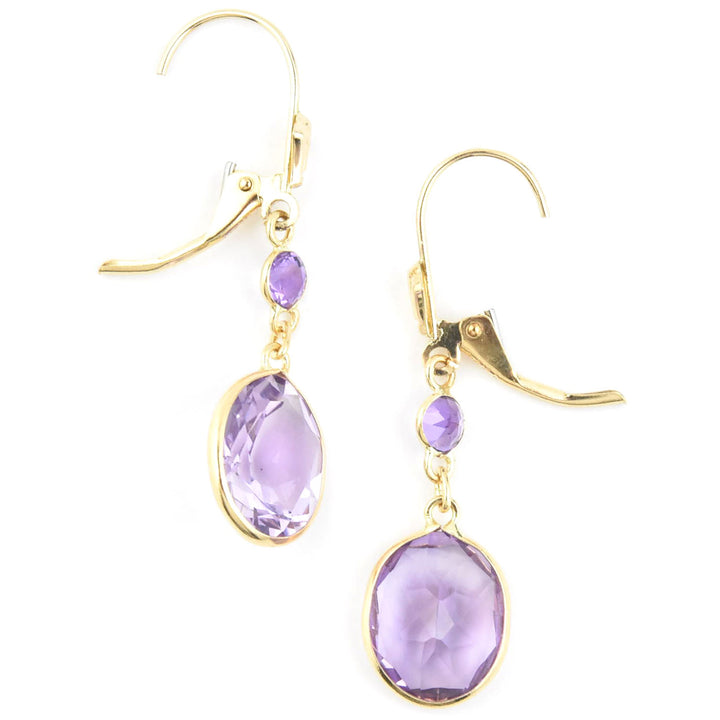 Oval Gemstone Drops in 14k Yellow Gold