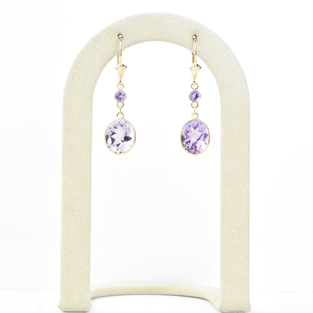 Oval Gemstone Drops in 14k Yellow Gold