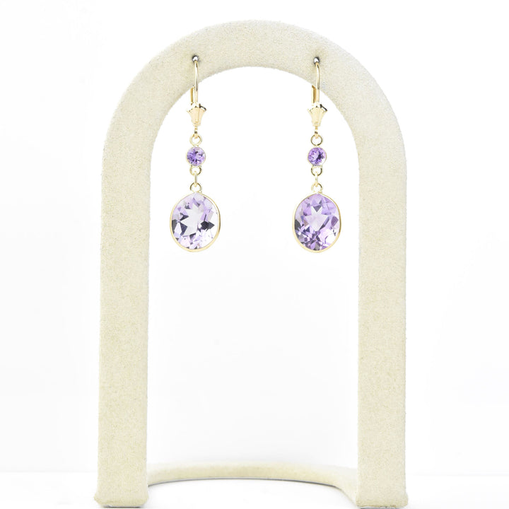 Oval Gemstone Drops in 14k Yellow Gold