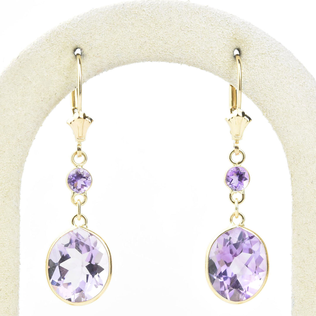Oval Gemstone Drops in 14k Yellow Gold