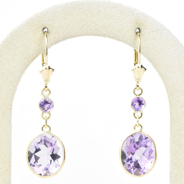 Oval Gemstone Drops in 14k Yellow Gold