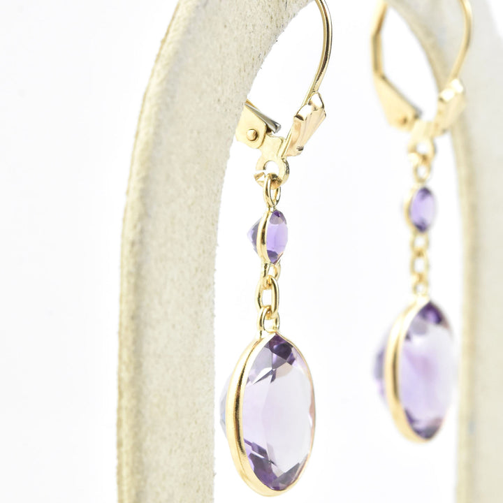 Oval Gemstone Drops in 14k Yellow Gold