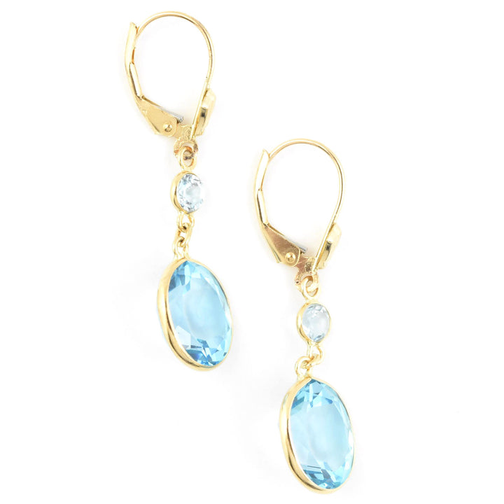Oval Gemstone Drops in 14k Yellow Gold