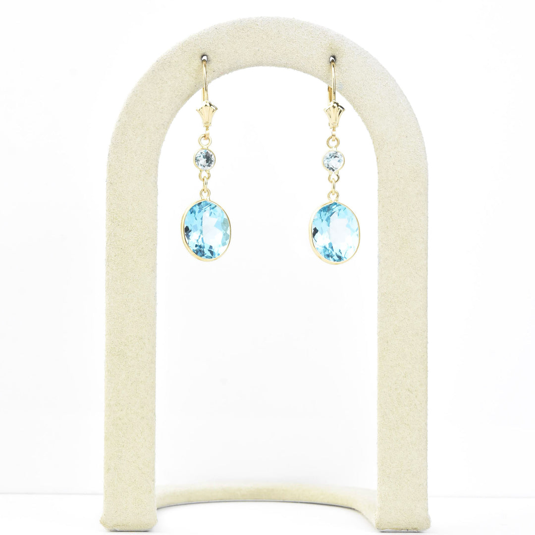 Oval Gemstone Drops in 14k Yellow Gold