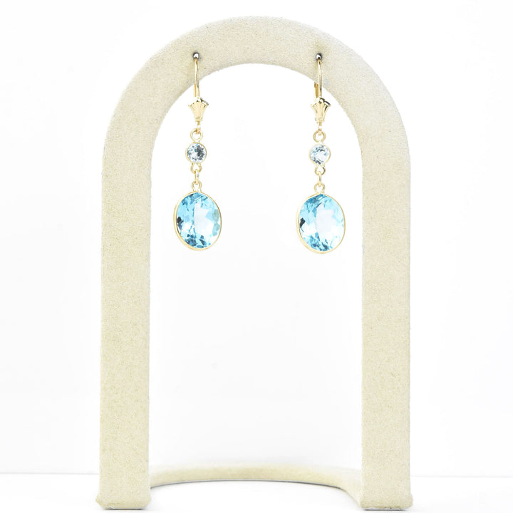 Oval Gemstone Drops in 14k Yellow Gold