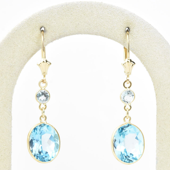 Oval Gemstone Drops in 14k Yellow Gold