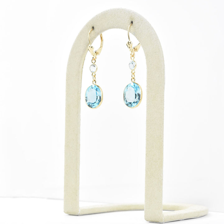 Oval Gemstone Drops in 14k Yellow Gold