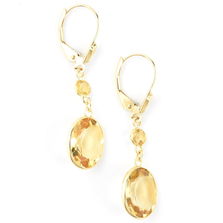 Oval Gemstone Drops in 14k Yellow Gold