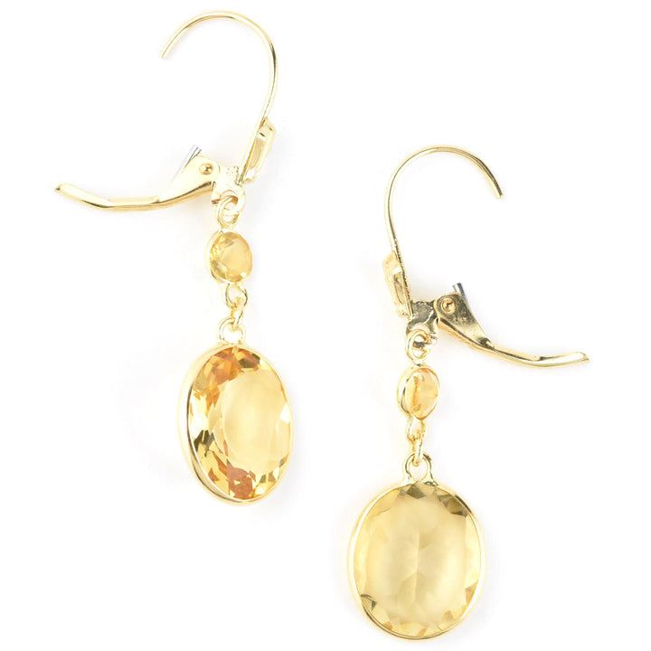 Oval Gemstone Drops in 14k Yellow Gold