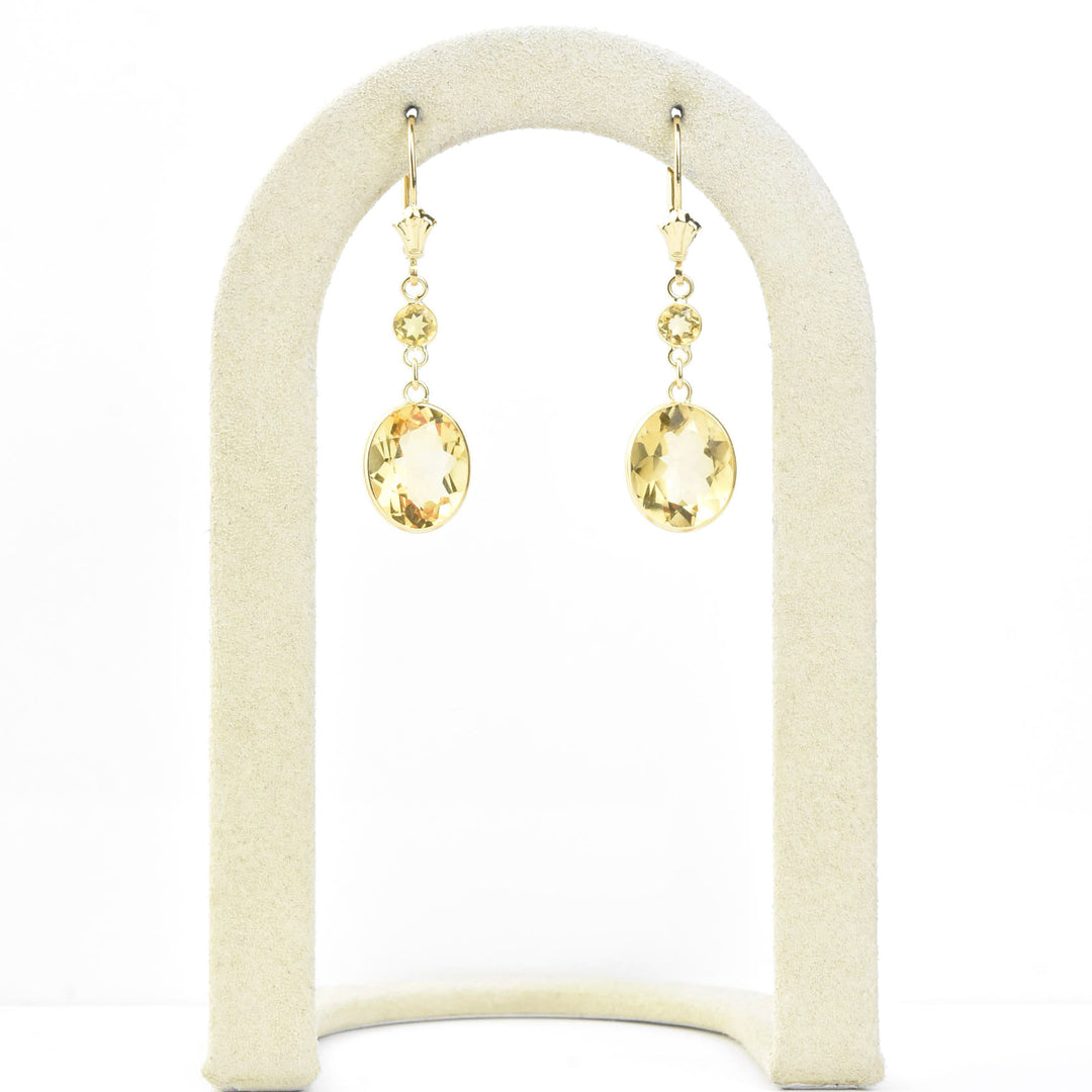 Oval Gemstone Drops in 14k Yellow Gold