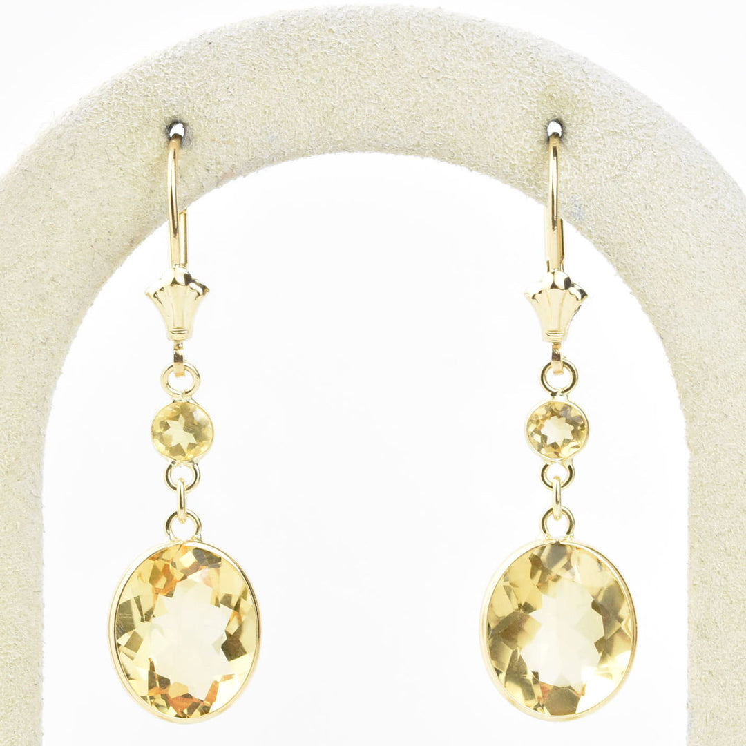 Oval Gemstone Drops in 14k Yellow Gold