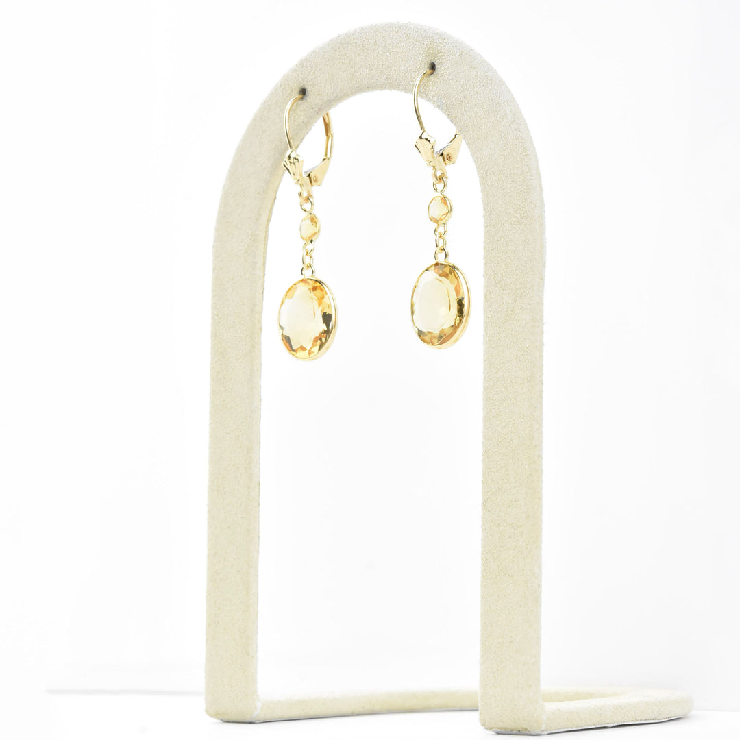 Oval Gemstone Drops in 14k Yellow Gold