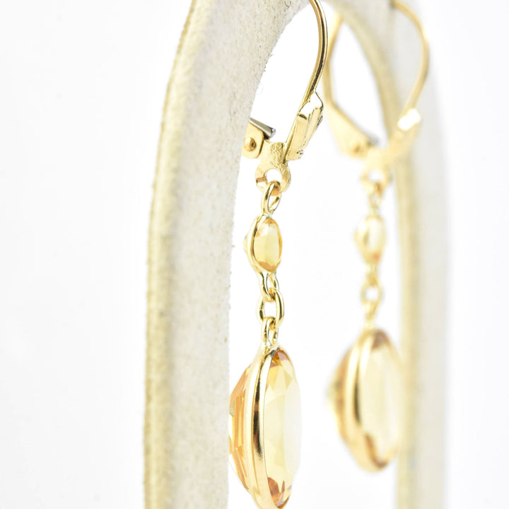 Oval Gemstone Drops in 14k Yellow Gold