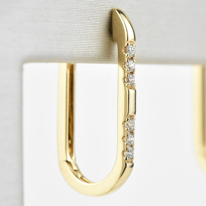 Oval Huggies in Gold with Diamonds - Goldmakers Fine Jewelry