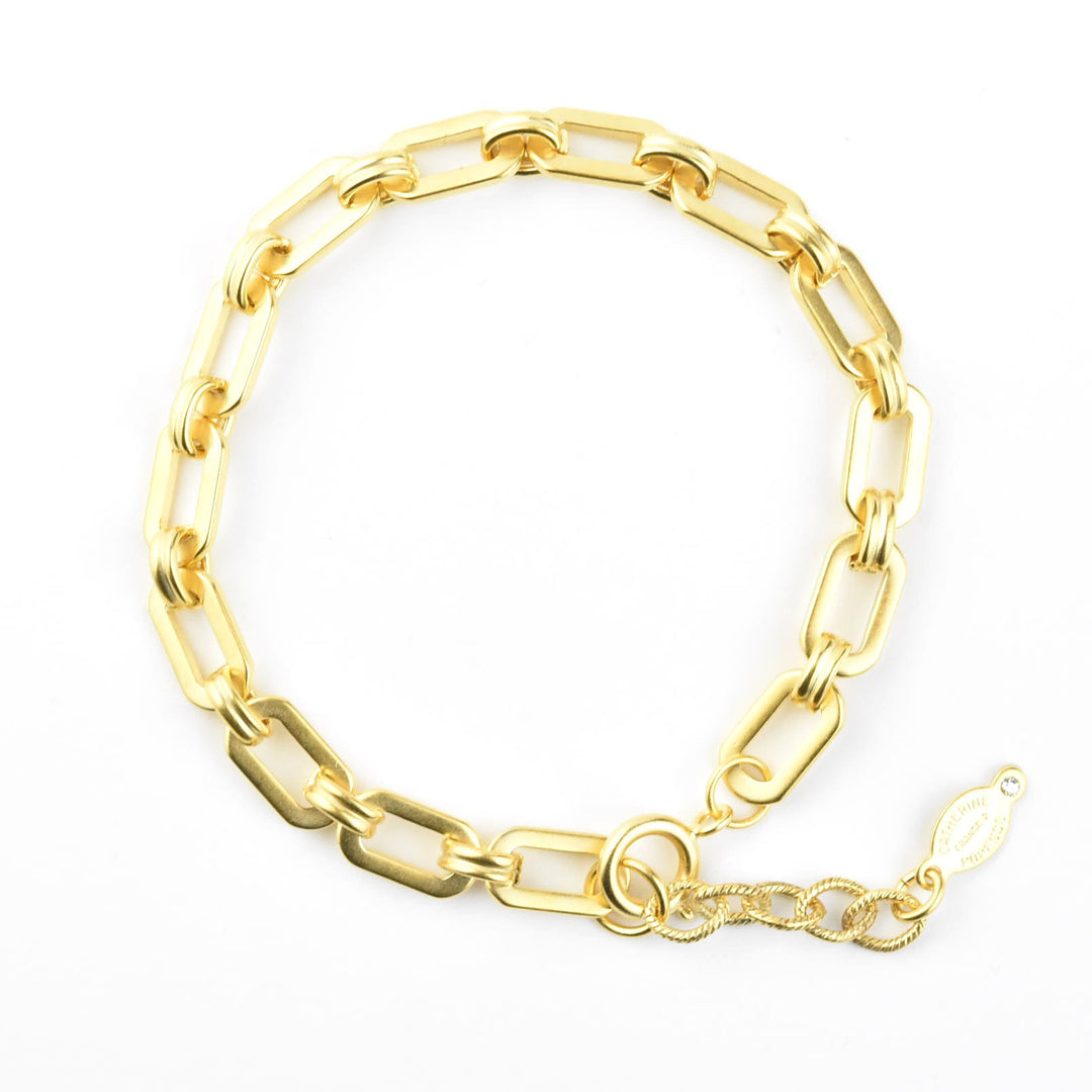 Gold Plated Oval Link Bracelet