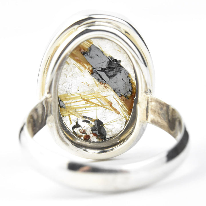 Oval Rutilated Quartz Ring in Sterling Silver - Goldmakers Fine Jewelry