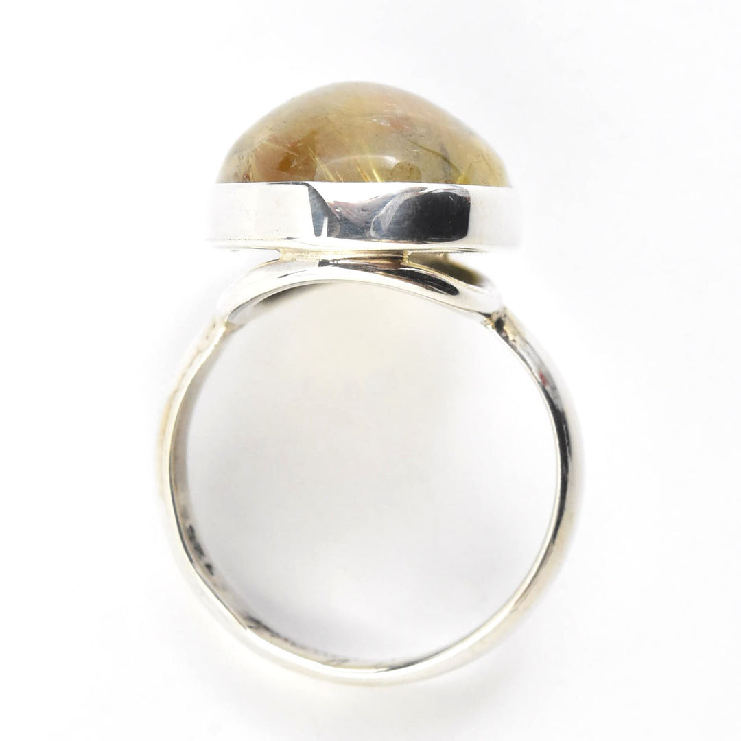 Oval Rutilated Quartz Ring in Sterling Silver - Goldmakers Fine Jewelry