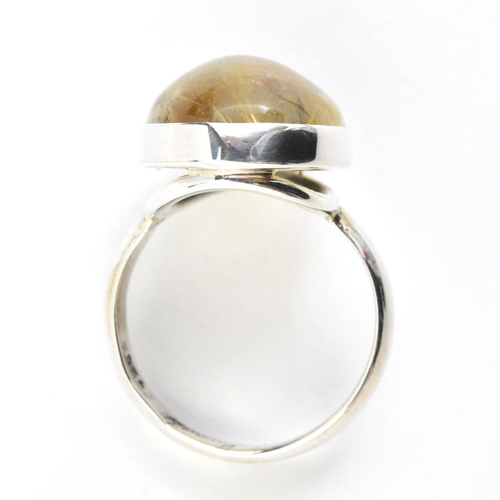 Oval Rutilated Quartz Ring in Sterling Silver - Goldmakers Fine Jewelry