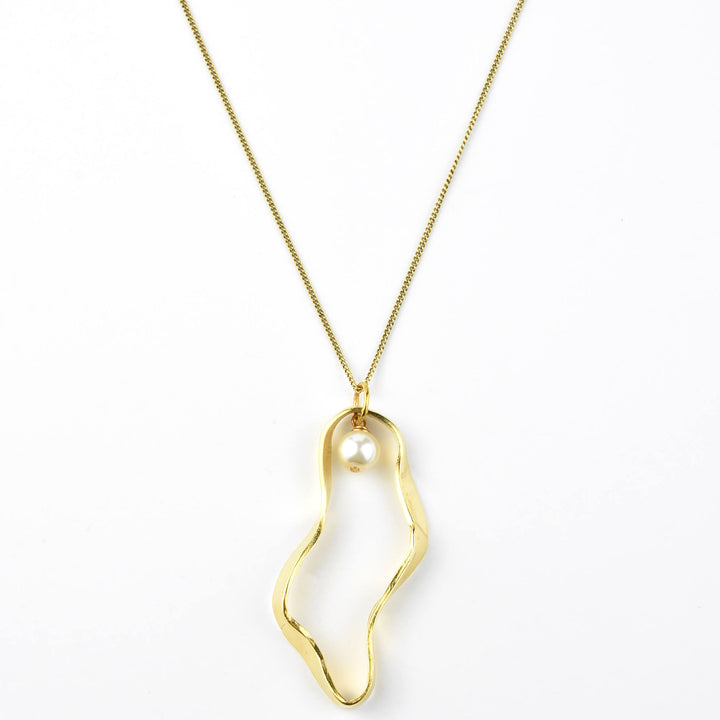 Puddle Necklace with Pearl - Goldmakers Fine Jewelry