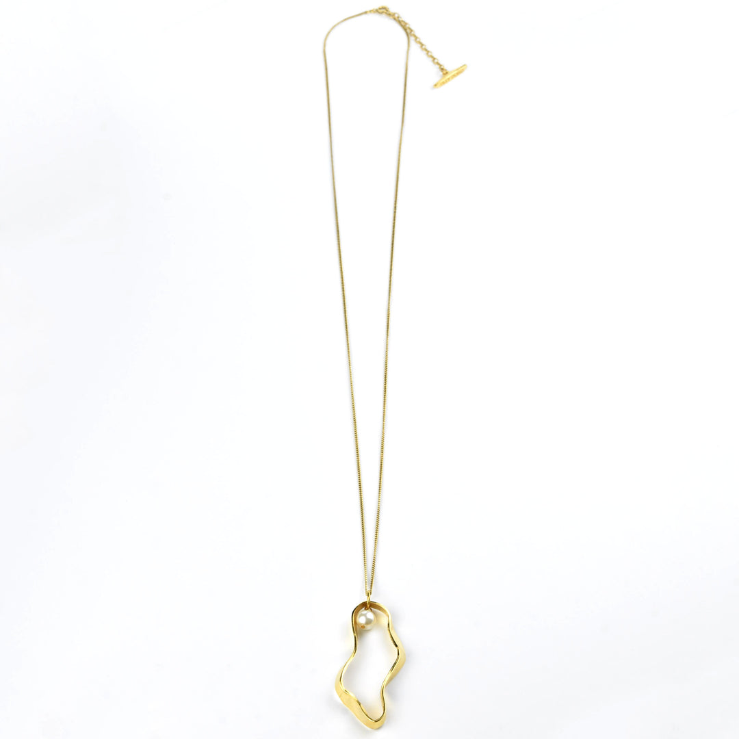 Puddle Necklace with Pearl - Goldmakers Fine Jewelry