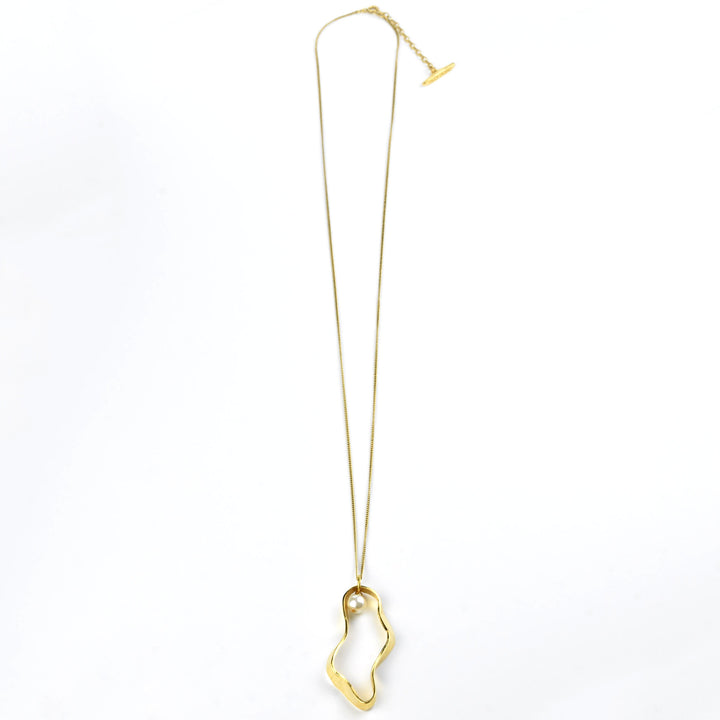 Puddle Necklace with Pearl - Goldmakers Fine Jewelry