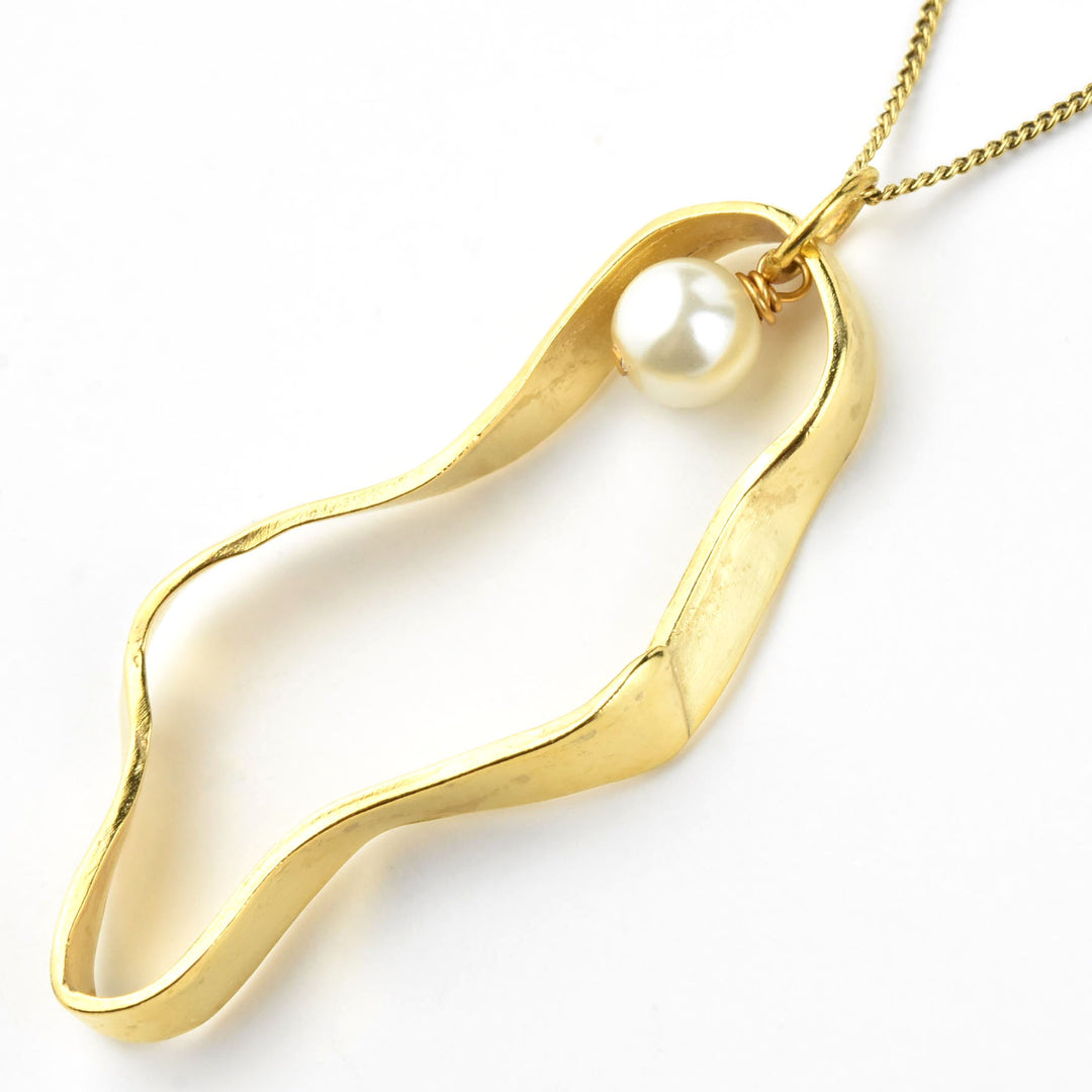 Puddle Necklace with Pearl - Goldmakers Fine Jewelry