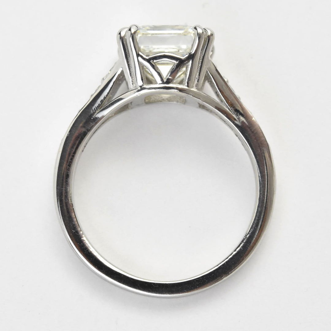Asscher Diamond Engagement Ring in Platinum - Goldmakers Fine Jewelry