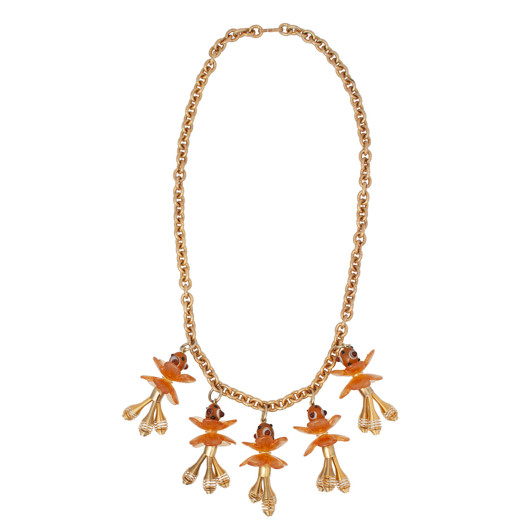 Poppy Amber Floral Necklace