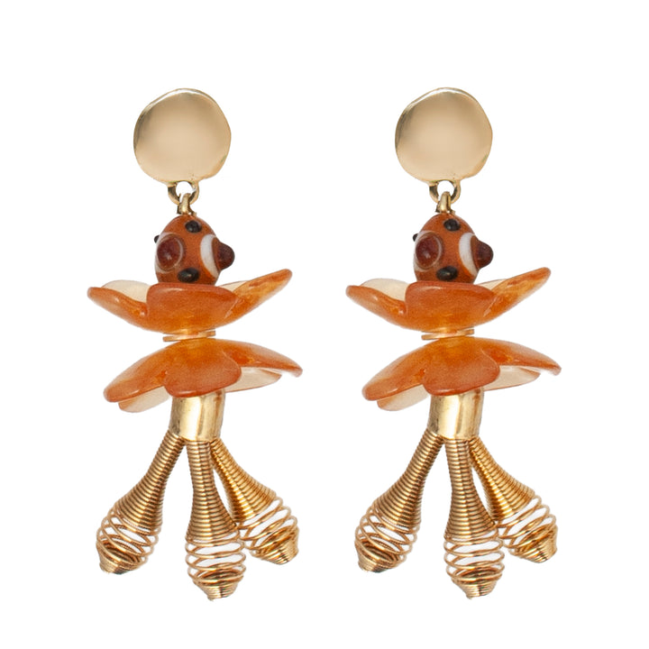Poppy Amber Floral Earrings