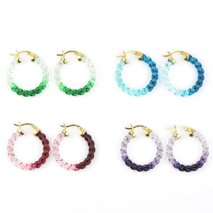 Painted Mini Rope Lucite Hoops - Goldmakers Fine Jewelry