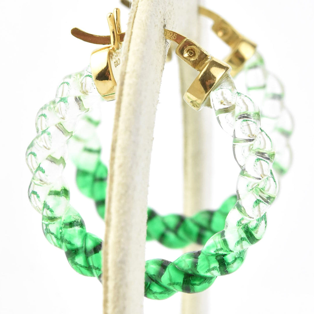 Painted Mini Rope Lucite Hoops - Goldmakers Fine Jewelry