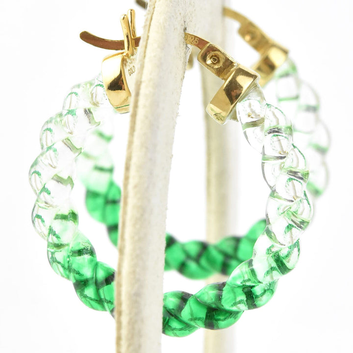Painted Mini Rope Lucite Hoops - Goldmakers Fine Jewelry