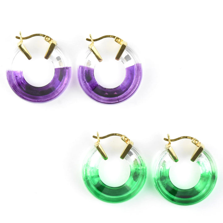 Painted Mini V Lucite Hoops - Goldmakers Fine Jewelry