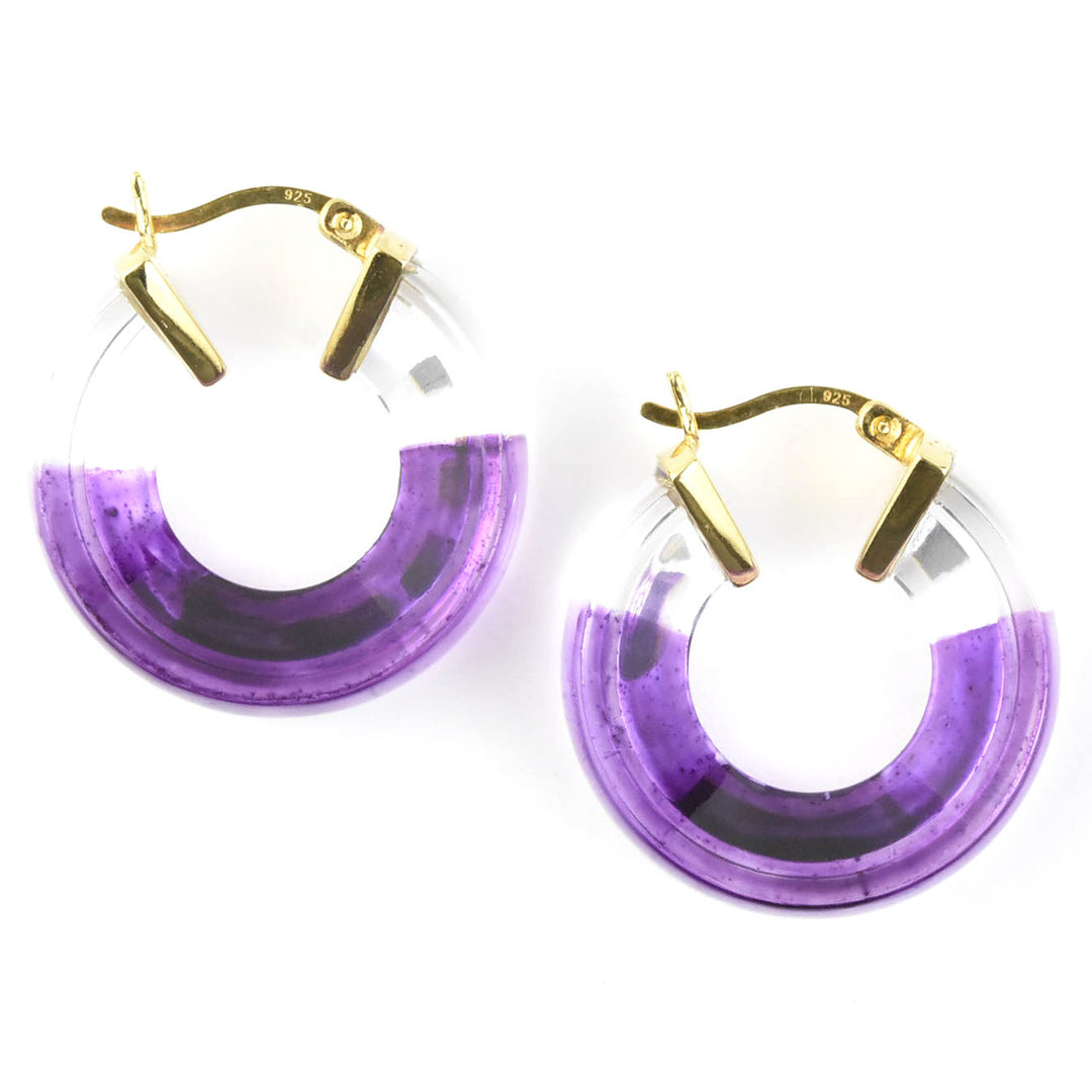 Painted Mini V Lucite Hoops - Goldmakers Fine Jewelry