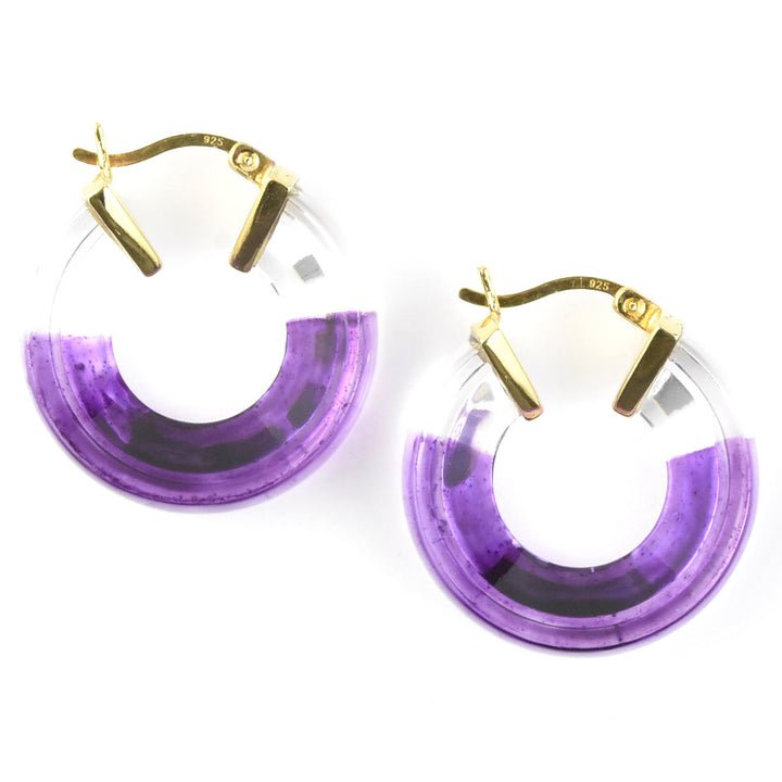 Painted Mini V Lucite Hoops - Goldmakers Fine Jewelry